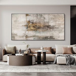 Super Large Living Room Wall Decoration Brown Beige Wall Art Brown Abstract Art Brown Wall Decor Beige Canvas Painting Modern Wall Decor