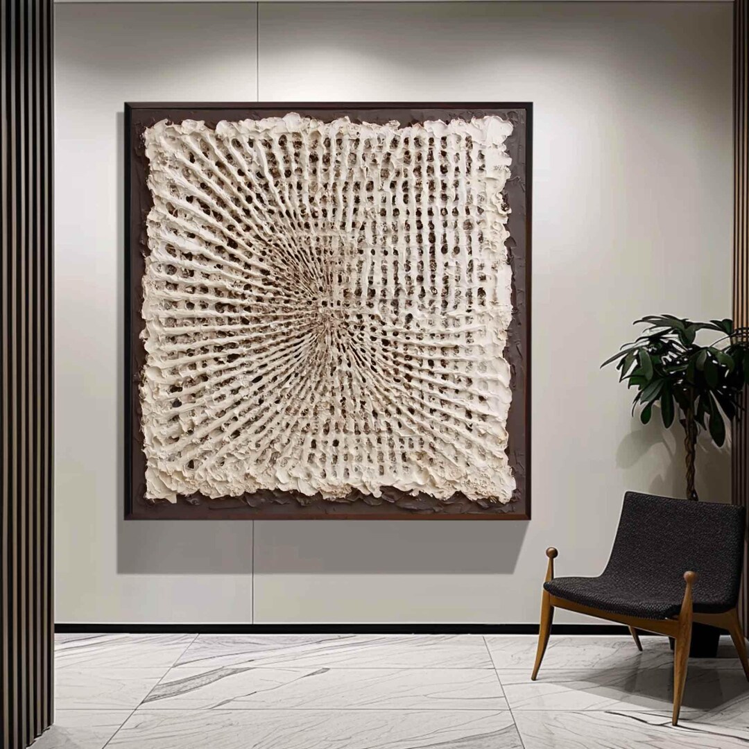 Textured Beige Brown Painting: Wabi Sabi Wall Art, Neutral Canvas - Etsy