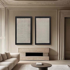 Cuadro de pared extragrande con textura beige en 3D, conjunto de pintura y decoración moderna de pared en blanco crema. imagen 7
