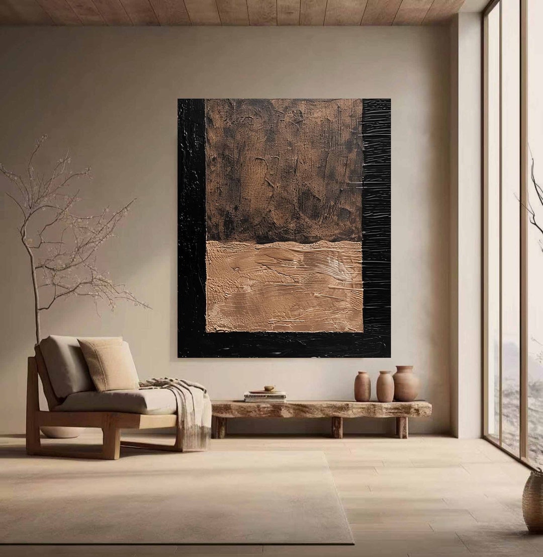 Brown Black Abstract Art Black and Brown Abstract Painting Medieval ...