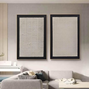 Cuadro de pared extragrande con textura beige en 3D, conjunto de pintura y decoración moderna de pared en blanco crema. imagen 8