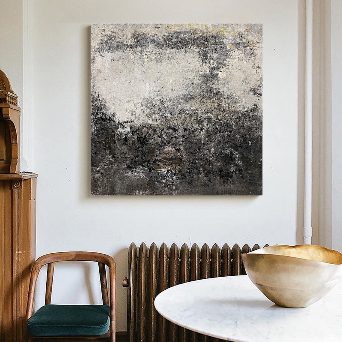 Black and Gray Wall Art Gray Wall Art Black and Gray Painting Etsy