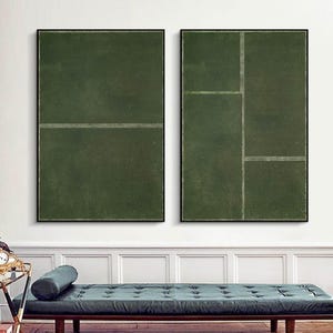 Green Minimalist Art Set: Modern Living Room Wall Decor image 4
