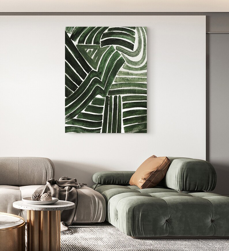 Emerald Green Abstract Wall Art Green Artwork Green Canvas Art Etsy