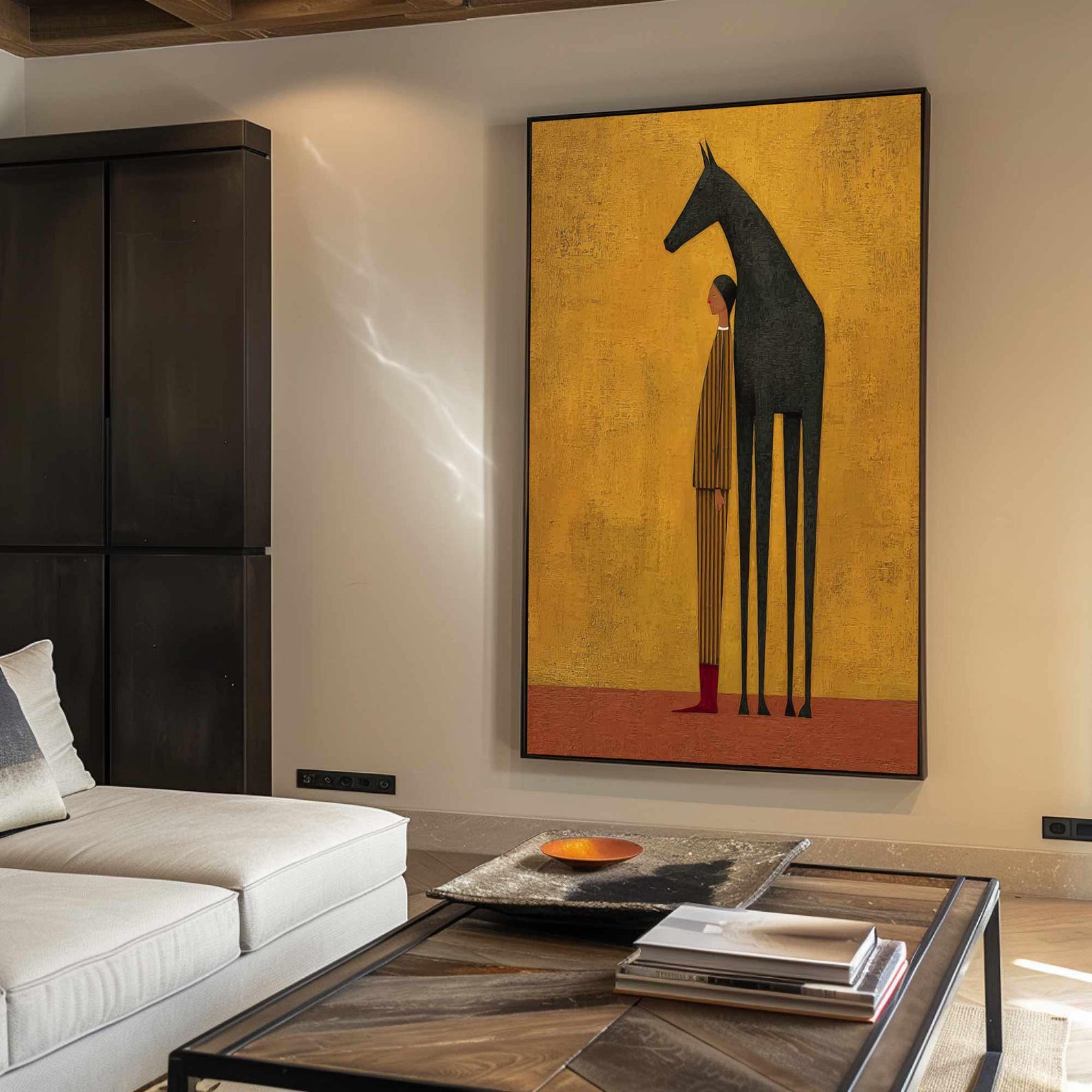 Original Abstract Horse Rider Figure Wall Art Western Cowboy Oil ...