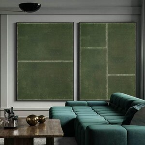 Green Minimalist Art Set: Modern Living Room Wall Decor image 8