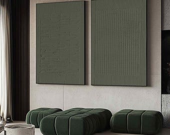 Pure Green Minimalist Art Living Room Set Of 2 Art Green Wall Decor The Art Behind The Sofa Advanced Green Wall Art Green Texture Art