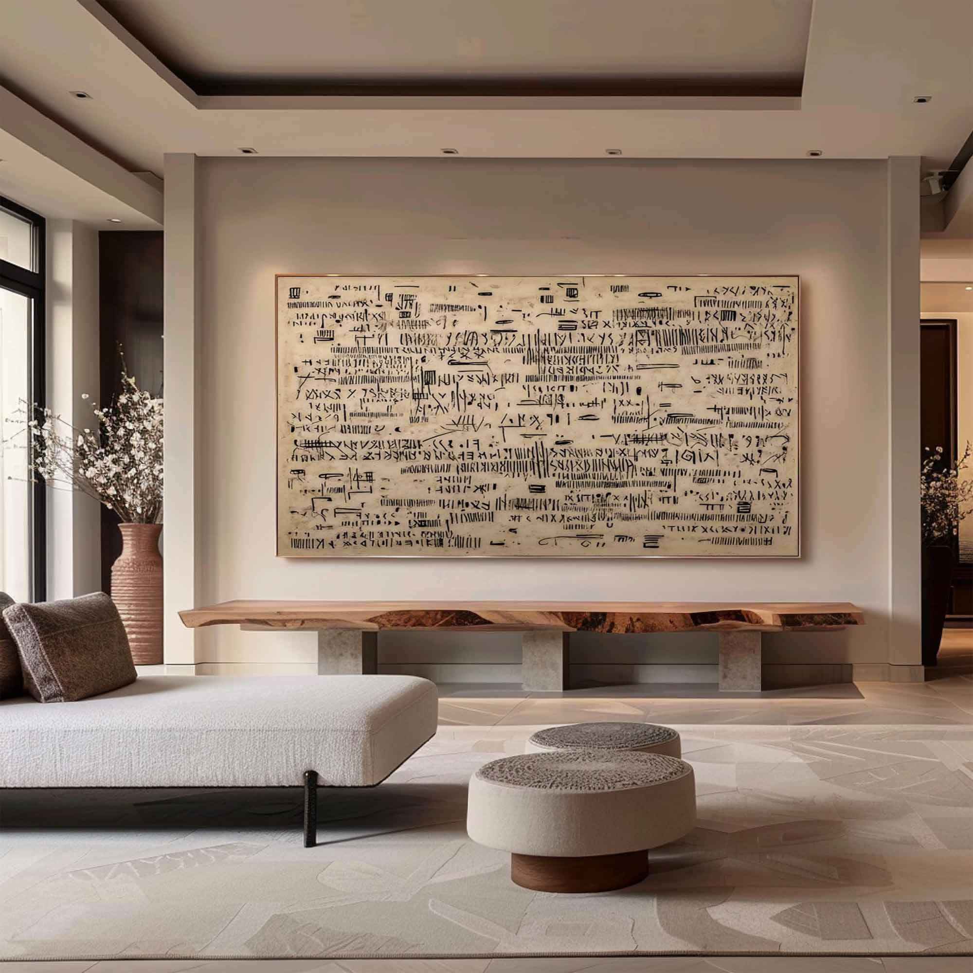 Wabi-Sabi Wall Art Living Room Wall Decor Brown Minimalist Art Medieval Decorative Art Brown Abstract Wall Art Brown Black Abstract Painting