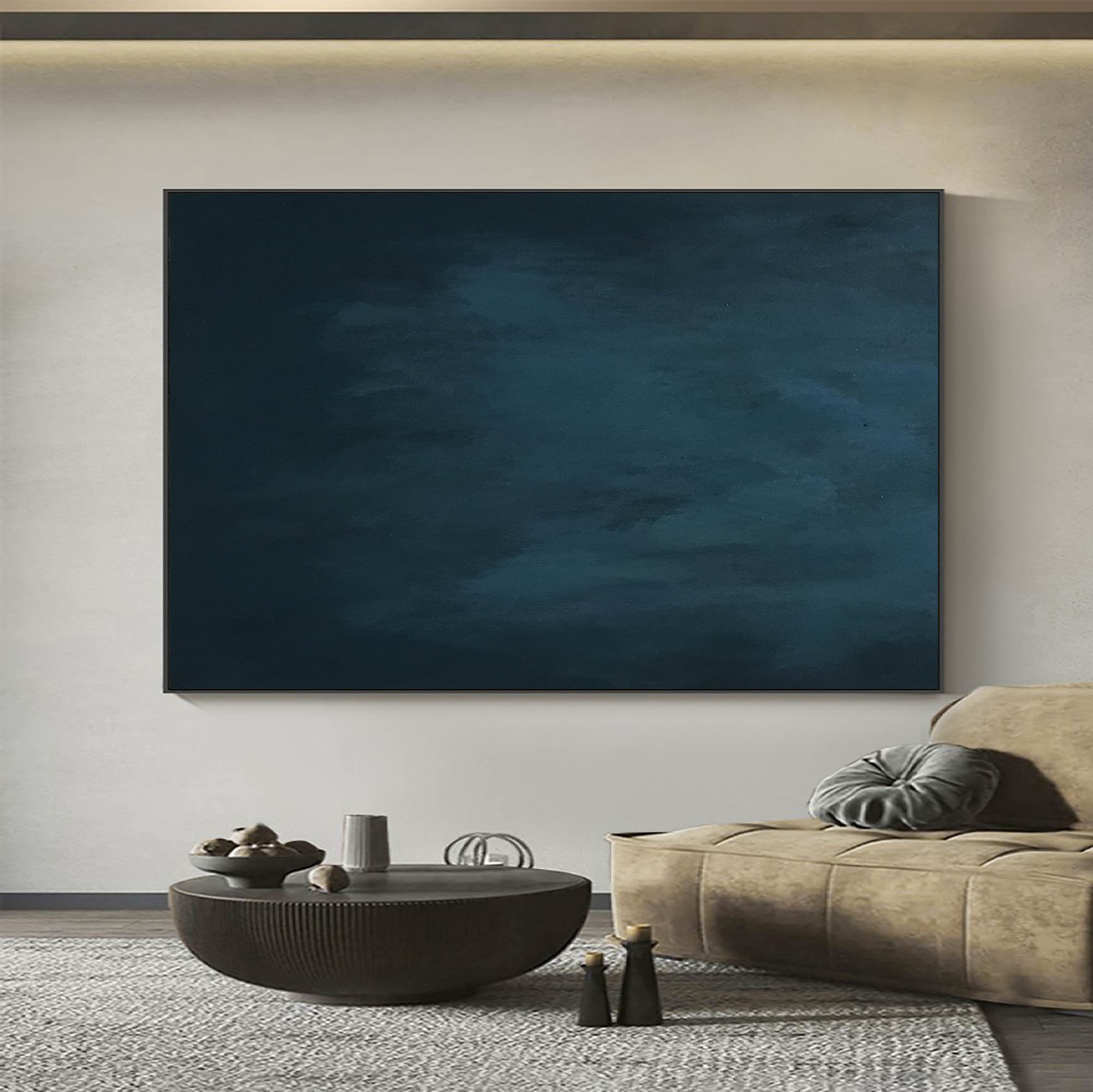 Living Room Blue Texture Painting Original Light Blue Abstract Etsy