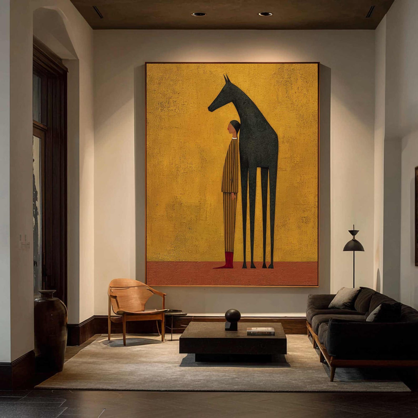Original Abstract Horse Rider Figure Wall Art Western Cowboy Oil ...