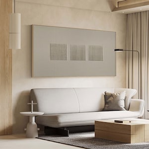 Wabi-Sabi Beige Brown Textured Plaster Wall Art: Minimalist 3D Painting