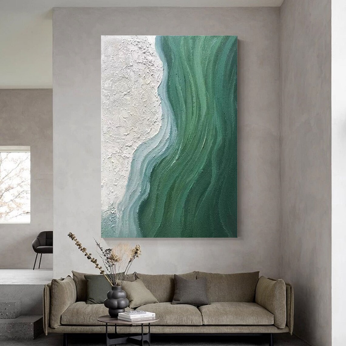 Green Abstract Art Green Abstract Wall Art Green Artwork Green Etsy