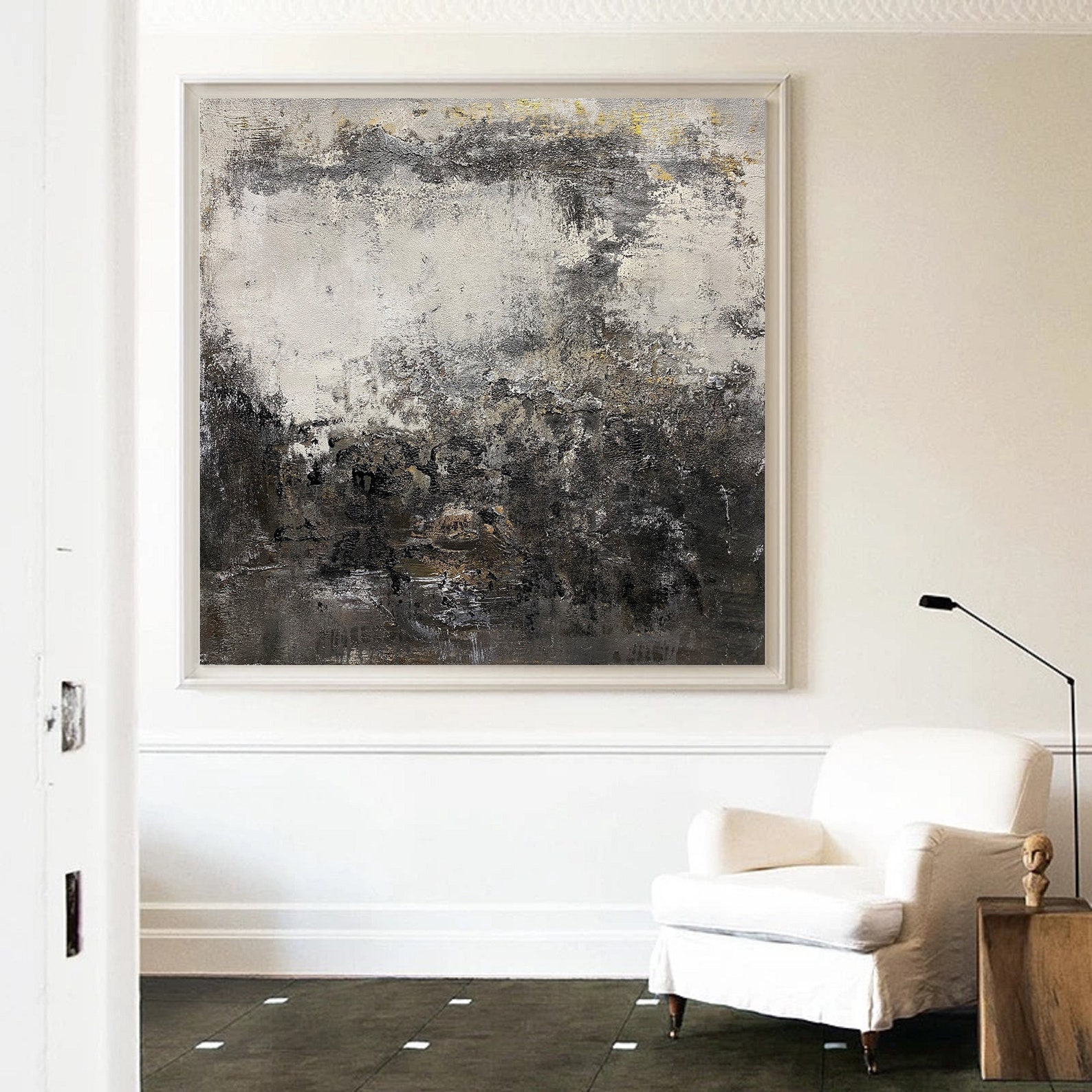 Black and Gray Wall Art Gray Wall Art Black and Gray Painting Etsy
