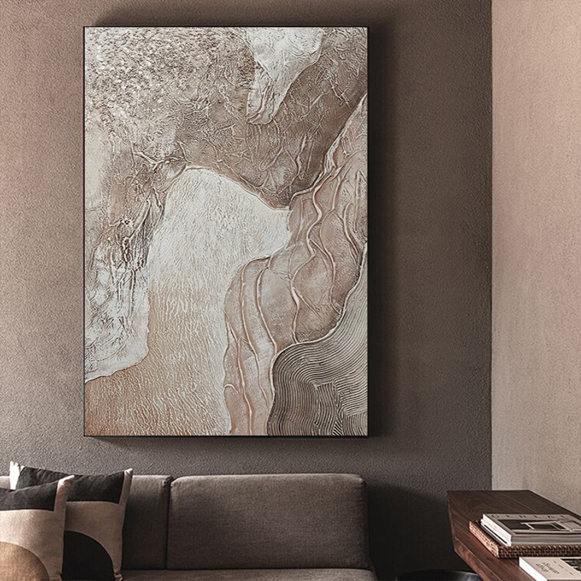 Texture Wall Decor Brown Beige Abstract Art Beige Brown Etsy