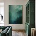 Surrealist Dark Green Sky Painting Dark Green Wall Decor Abstract ...