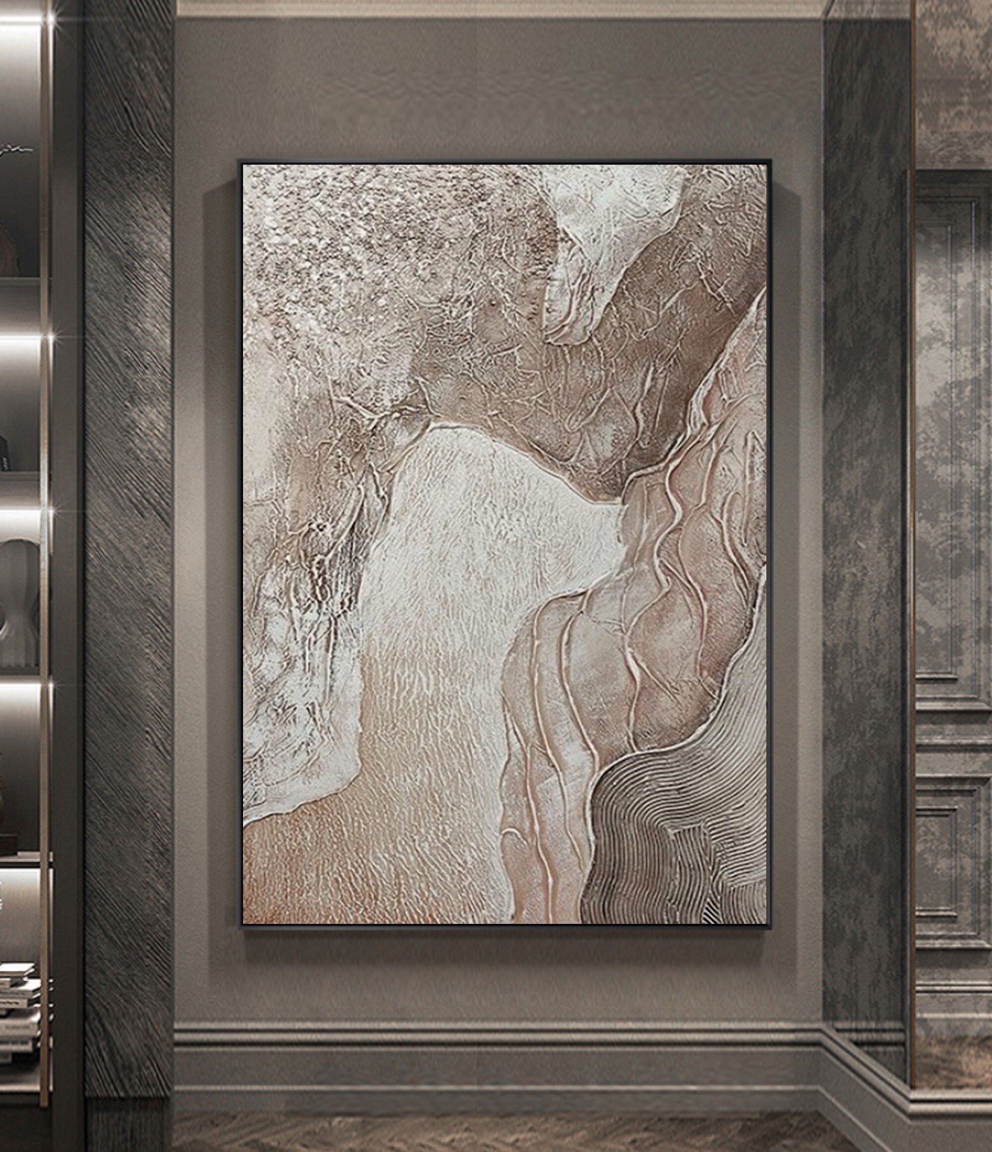 Texture Wall Decor Brown Beige Abstract Art Beige Brown Etsy