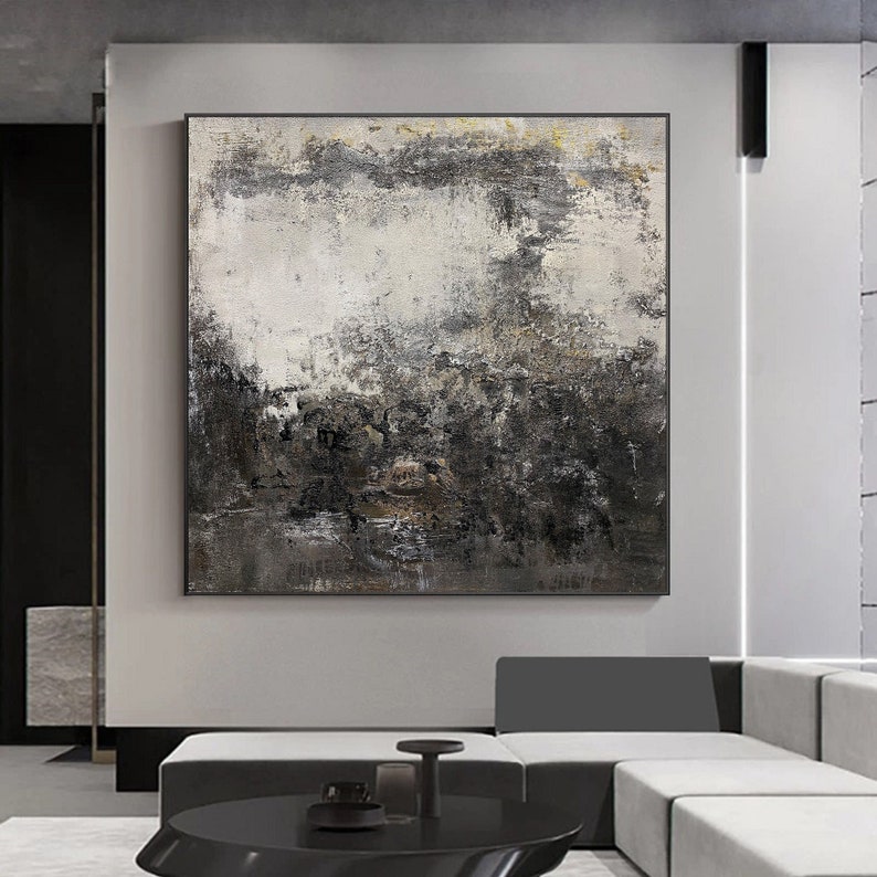 Black and Gray Wall Art Gray Wall Art Black and Gray Painting Etsy