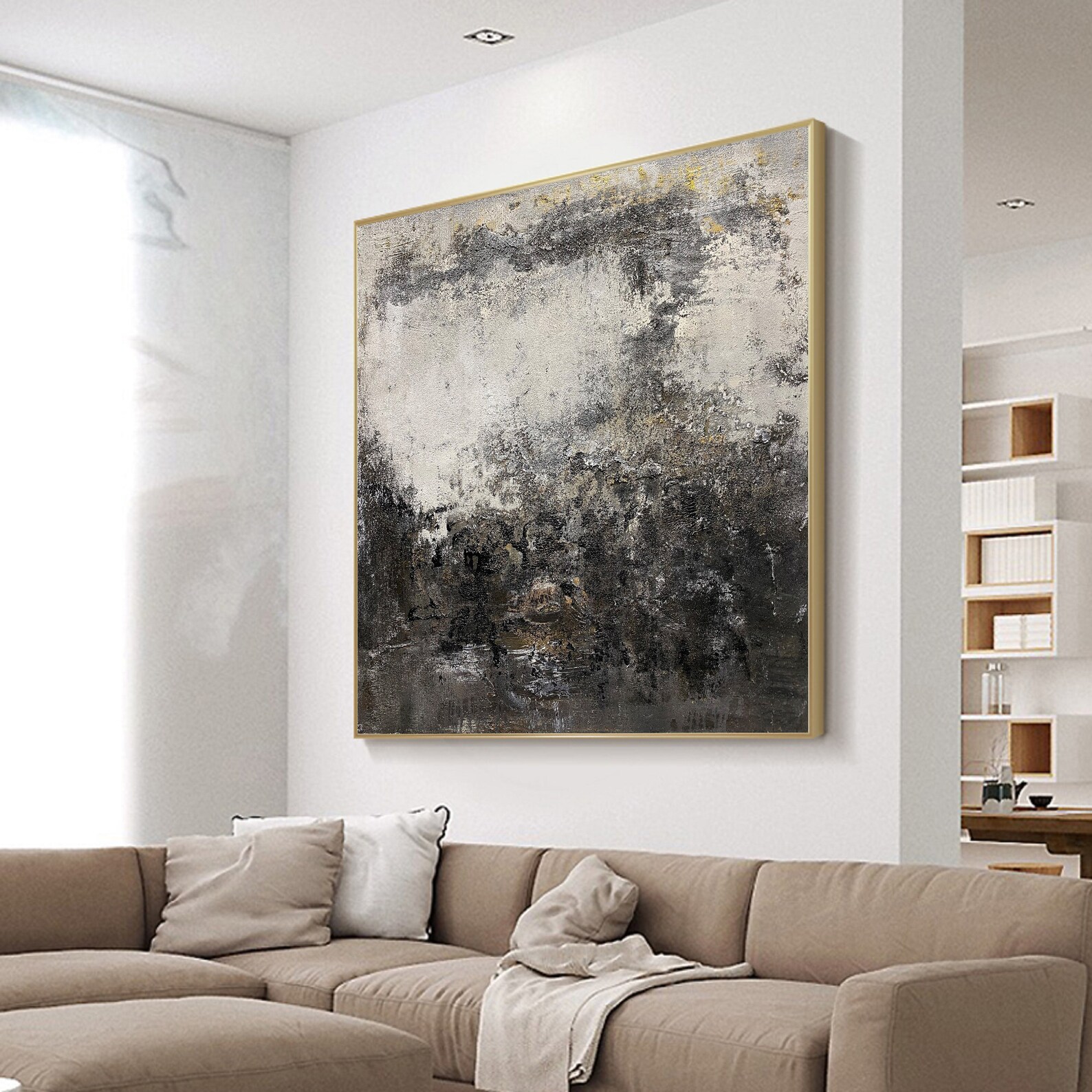 Black and Gray Wall Art Gray Wall Art Black and Gray Painting Etsy