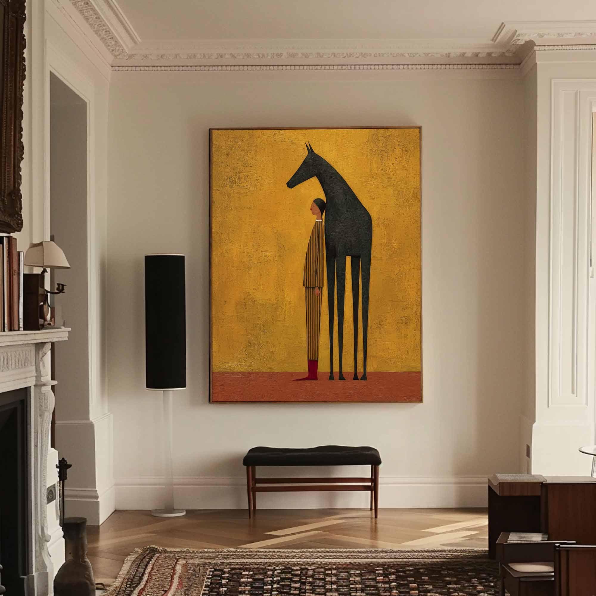 Original Abstract Horse Rider Figure Wall Art Western Cowboy Oil ...