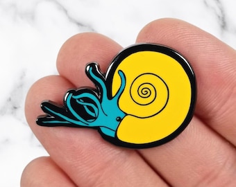 Ammonite, Paleontology Enamel Pin (Blue & Yellow)