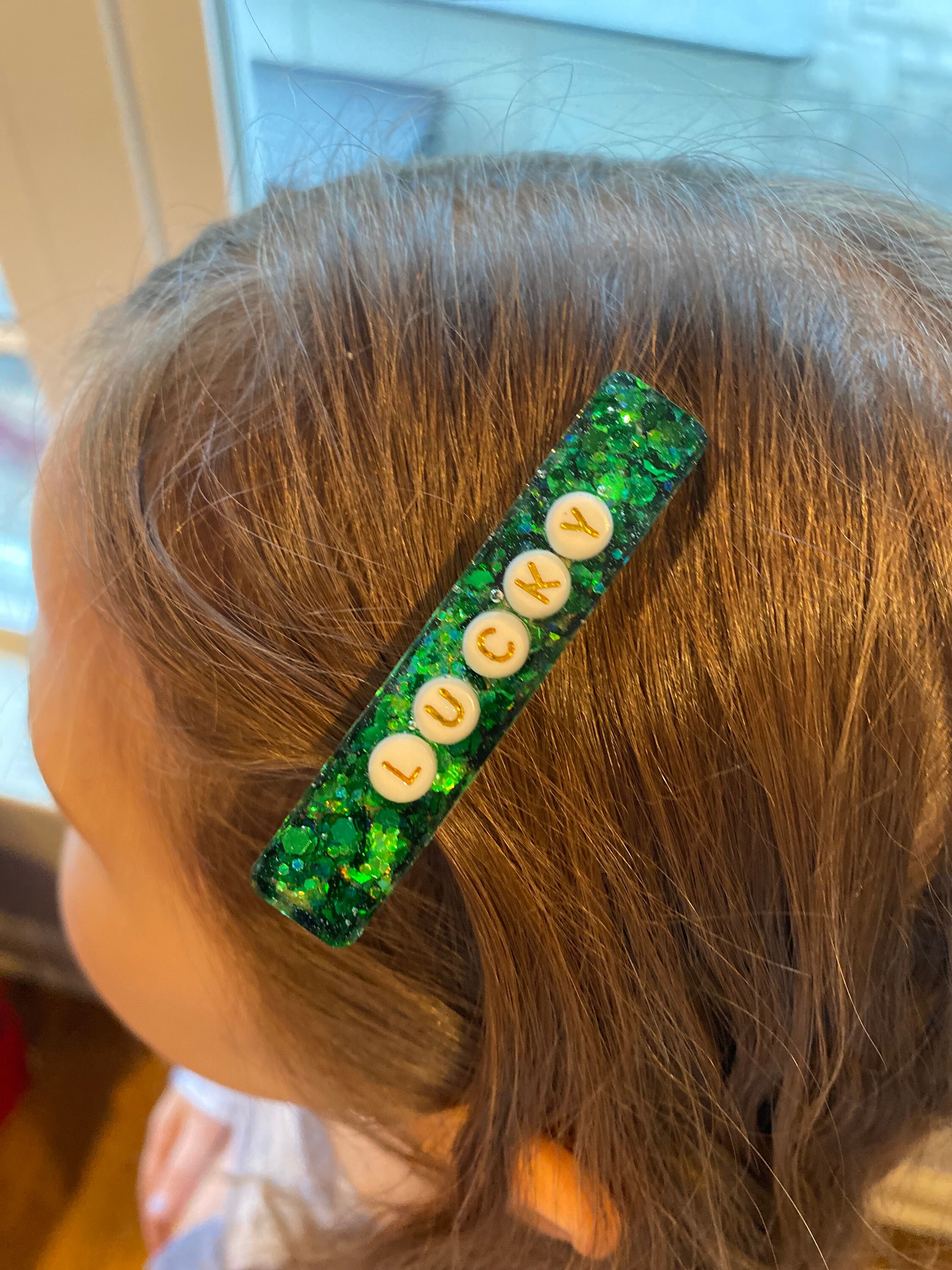 3 St. Patrick’s Day Haarklammern Aus Acryl – Rechteckig, Grün, Für Dünnes & Dickes Haar