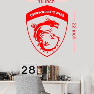 Dragon Logo with Custom GamerTag for Gaming Room