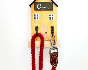 Personalized Wooden dog lead hanger