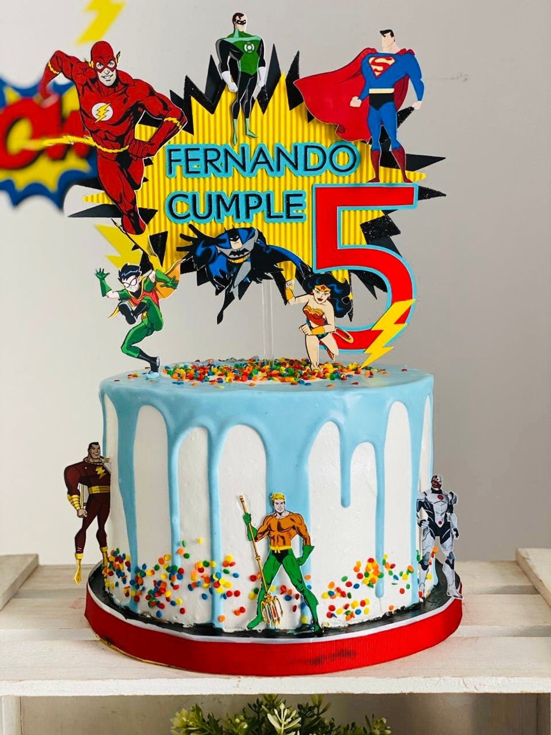 Justice League Cake Topper Etsy
