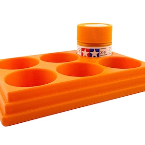 Jeff Did It 23ml Paint Bottle Holder - Holds 6 Bottles Compatible with Tamiya 23ml w Anti-Slip Rubber Feet - 3D Printed - Made in the USA