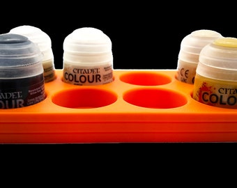 Citadel Colour 33mm Paint Bottle Holder - Holds 8 Citadel Colour 33mm Bottles - With Anti-Slip Rubber Feet - 3D Printed