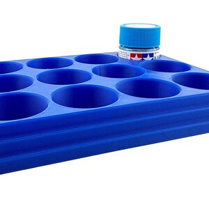 Jeff Did It 10ml Paint Bottle Holder - Holds 12 Bottles Compatible with Tamiya 10ml w Anti-Slip Rubber Feet - 3D Printed - Made in the USA