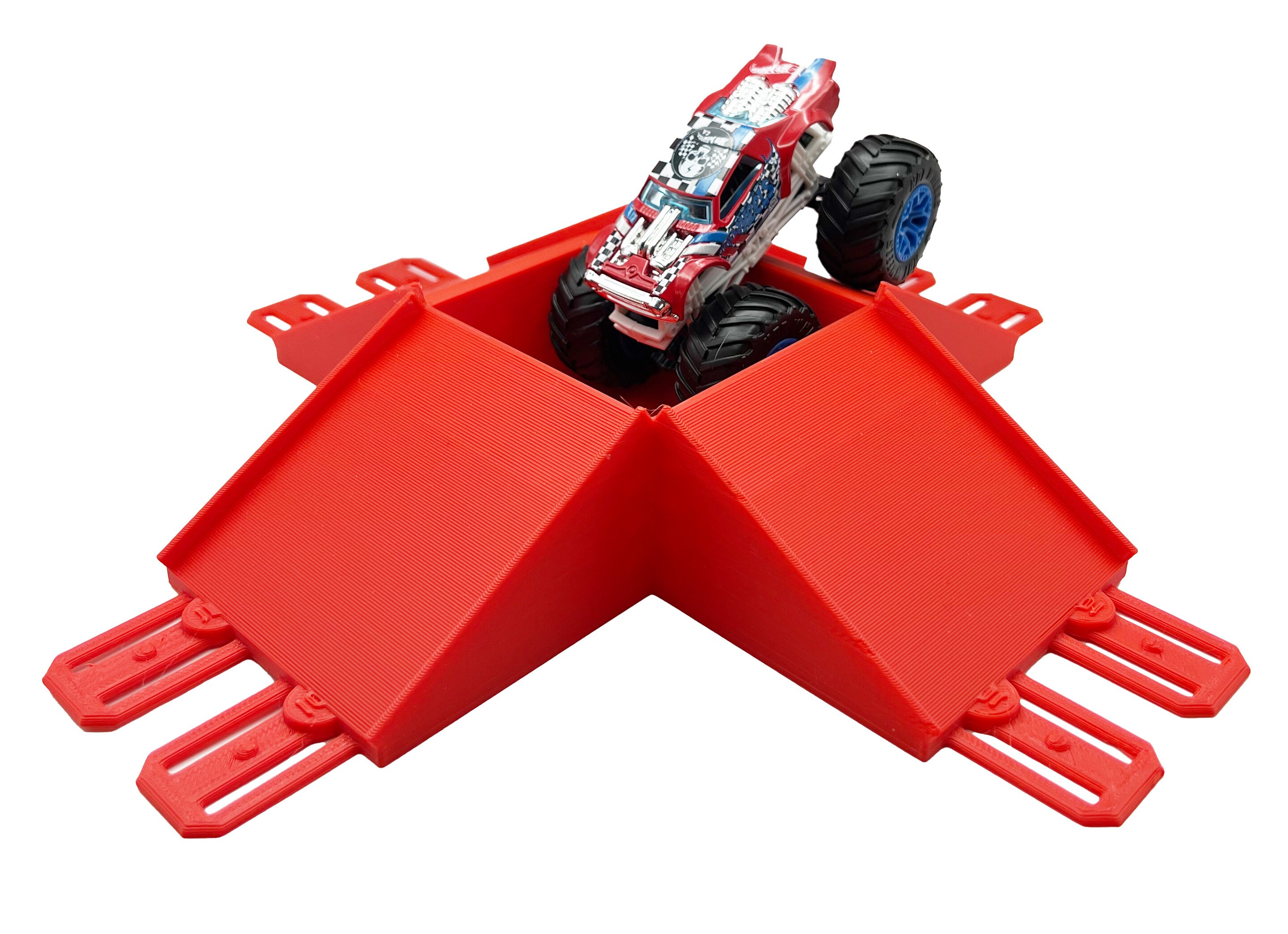 Jeff Did It! - Hot Wheels Monster Truck - 2 Lane 4 Way Jump