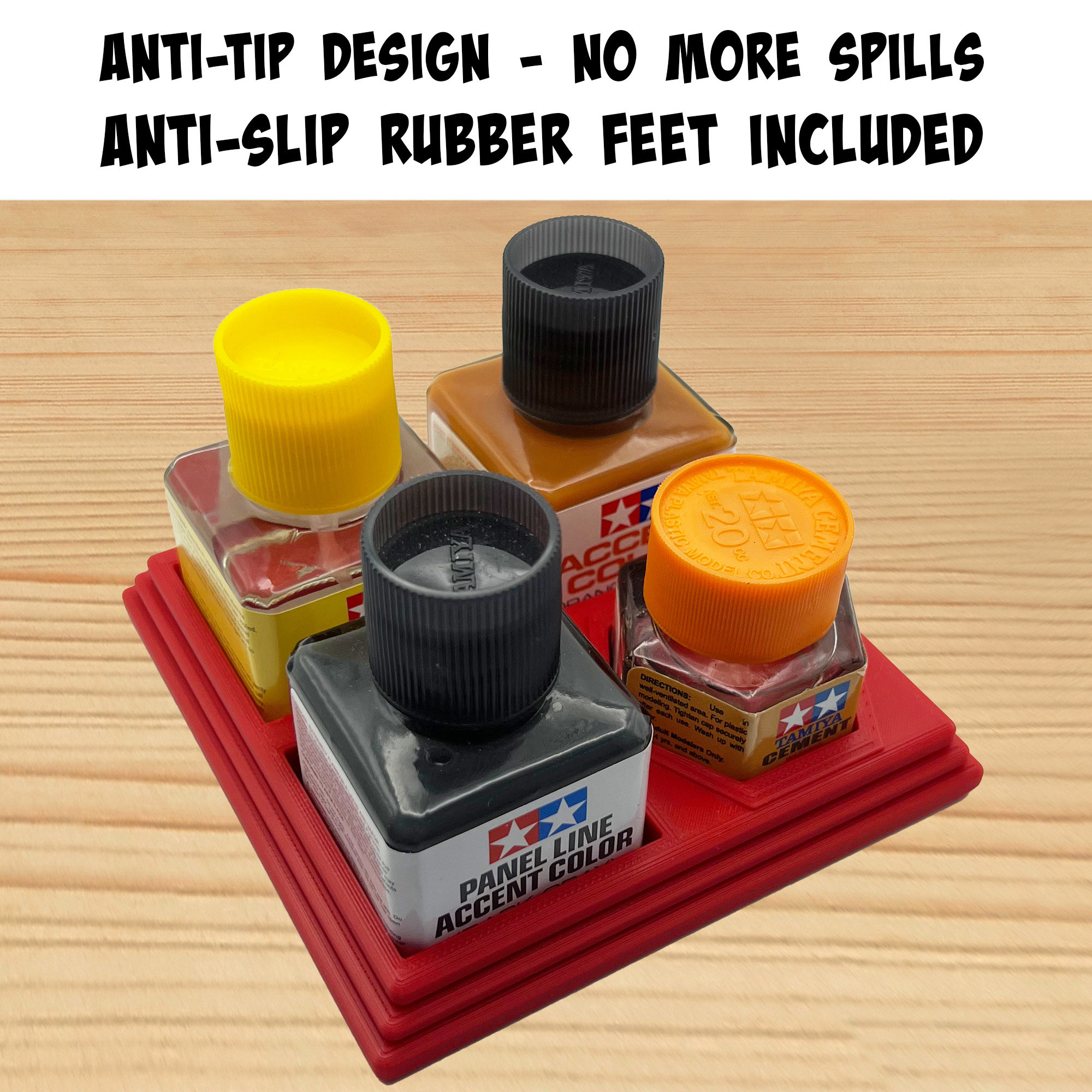 Micro Sol/set Microscale Anti-tip / Anti-slip Bottle Set Holder 1 Oz Bottle  Micro Series With Rubber Feet, Cotton Swab Holder & Brush Rest 