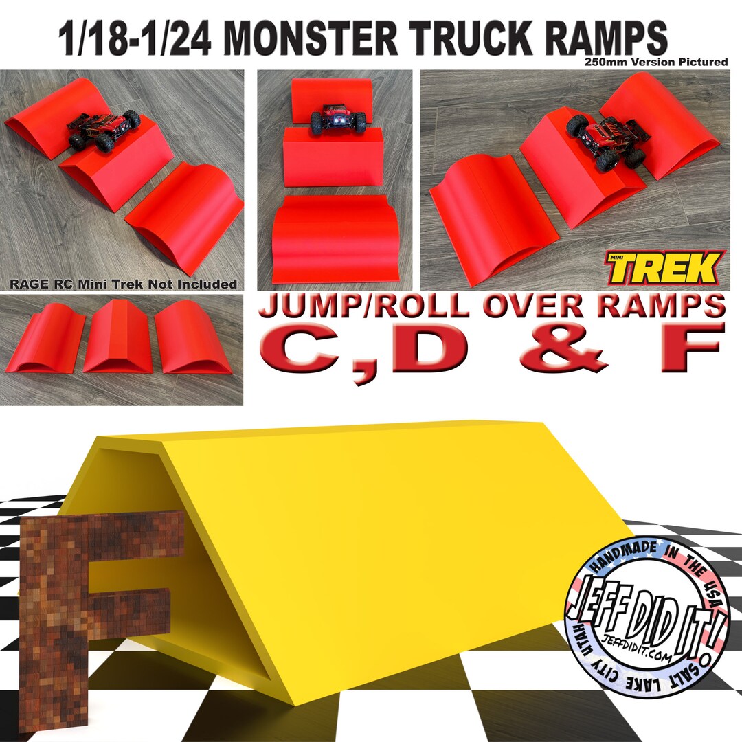 1/24th Monster Truck Ramp Jump / Roll Over F WIDE 250mm Works as