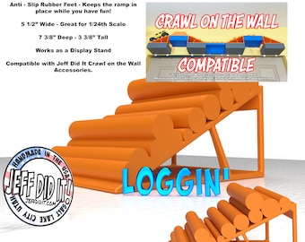 1/24th  Ramp Loggin' Terrain  - Monster Truck - Crawler Scale - Works as Display Stand - Includes Anti Slip Rubber Feet - Expandable