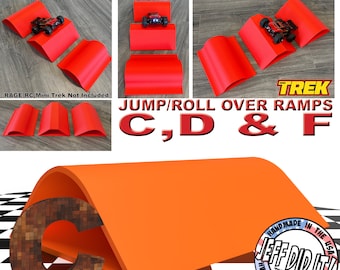 1/24th Monster Truck Jump / Roll Over Ramp C - XTRA WIDE 300mm - Works as Display Stand - Includes Anti Slip Rubber Feet