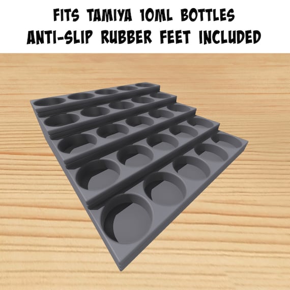 Anti-tip 3D Printed Tamiya Glue Bottle Holder 8 Square & Hex With Rubber  Feet Tamiya 87038 87012 