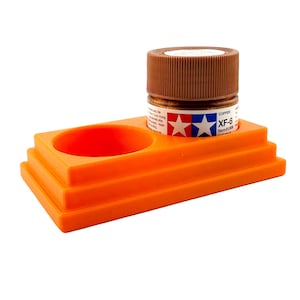 Jeff Did It 23ml Paint Bottle Holder - Holds 2 Bottles Compatible with Tamiya 23ml w Anti-Slip Rubber Feet - 3D Printed - Made in the USA