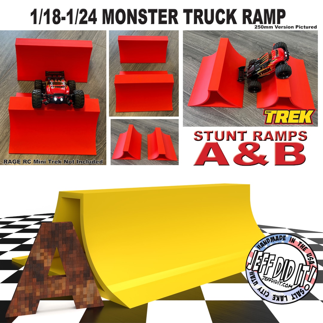 1/24th Monster Truck Stunt Ramp A - Catch Big Air - WIDE 250mm- Works ...