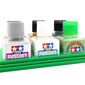 Anti-Tip 3D Printed Tamiya Glue Bottle Holder 6 Square with Rubber Feet Tamiya 87038 87182