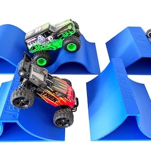 1/24th Monster Truck Ramp Set 1 Includes 5 Stunt/Jump Ramps - 200MM - Works as Display Stand - Includes Anti Slip Rubber Feet - Great Gift!