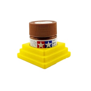 Jeff Did It 23ml Paint Bottle Holder - Holds 1 Bottle Compatible with Tamiya 23ml w Anti-Slip Rubber Feet - 3D Printed - Made in the USA