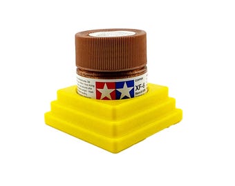 Jeff Did It 23ml Paint Bottle Holder - Holds 1 Bottle Compatible with Tamiya 23ml w Anti-Slip Rubber Feet - 3D Printed - Made in the USA