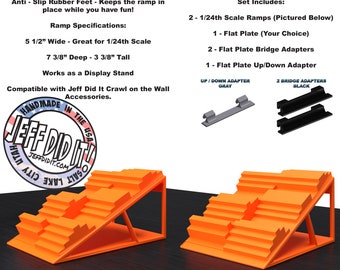 1/24th Ramp 8 Bit & 8 Bit Terrain - Bridge Set - Monster Truck - Crawler Scale - Display - Includes Anti Slip Rubber Feet - Expandable