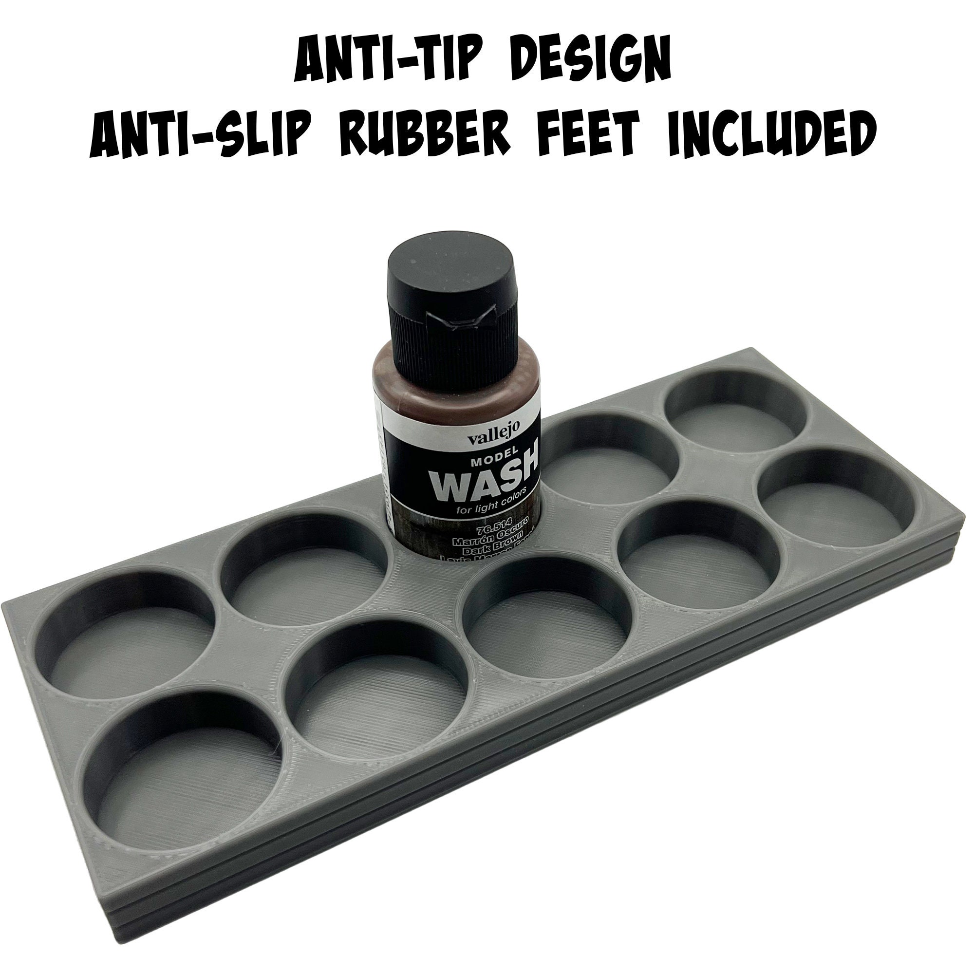 Anti-tip 3D Printed Tamiya Glue Bottle Holder Square and Hex With Rubber  Feet Tamiya 87038 87012 