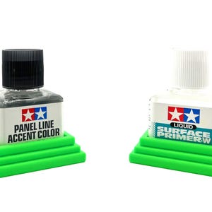 2 Anti-Tip 3D Printed Tamiya Glue Bottle Holder Square Style 1 Each w/Rubber Feet Holds 1 Tamiya 42ml Square Bottle Each Tamiya 87038 87182
