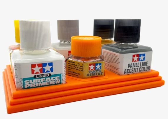 Anti-tip 3D Printed Tamiya Glue Bottle Holder 5 Square & Hex With Rubber  Feet Tamiya 87038 87012 