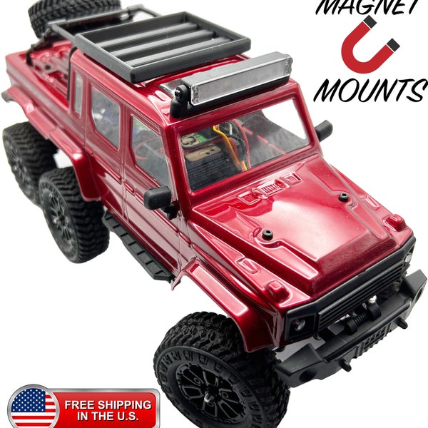 Panda Hobby 1/24 Tetra24 X3 6x6 Roof Rack - Clean Style - Mounts with magnets to minimize body damage - Many Colors Available