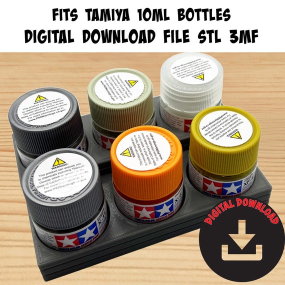 Anti-tip 3D Printed Tamiya Glue Bottle Holder Stepped Square and Hex With  Rubber Feet Tamiya 87038 87012 