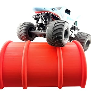 Jeff Did It! - 1/16-1/18th Monster Jelly Half Barrel Jump - 9 Anti-Slip Rubber Help Keep the Fun in Place.  Hours of Fun! - Made in the USA